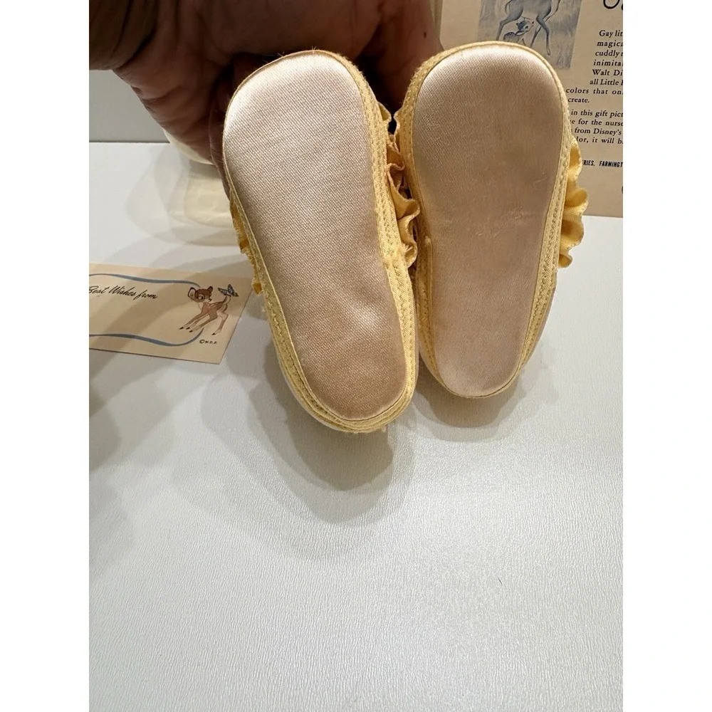 Vintage Walt Disney Bambi‎ Mrs. Day's Ideal Baby Shoes Satin Ribbon Sz 1
